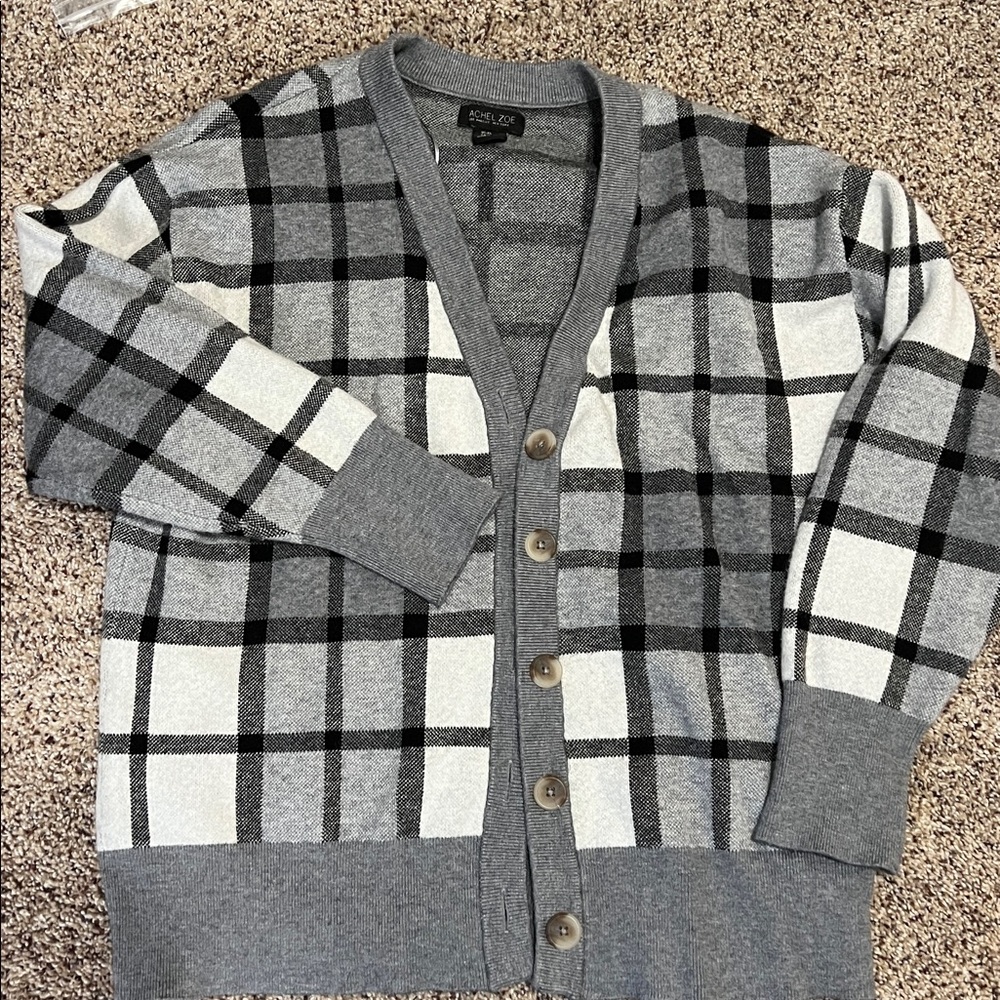 Rachel Zoe Plaid Cardigan